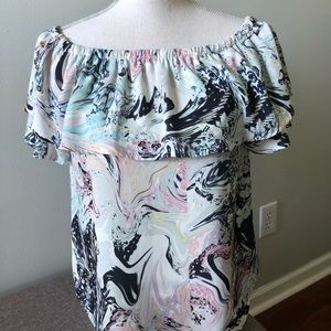 Mary & Mabel off shoulder ruffle  top